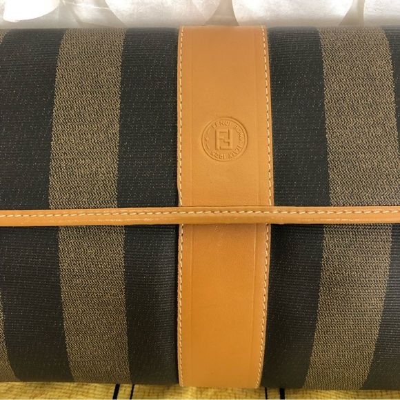 Vintage @ authentic Fendi Pequin  Clutch Handbag Late 80’s - Picture 4 of 16